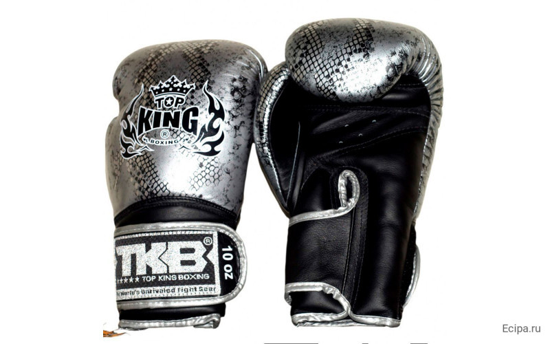 Боксерские перчатки TKB Snake Black Silver 16 oz