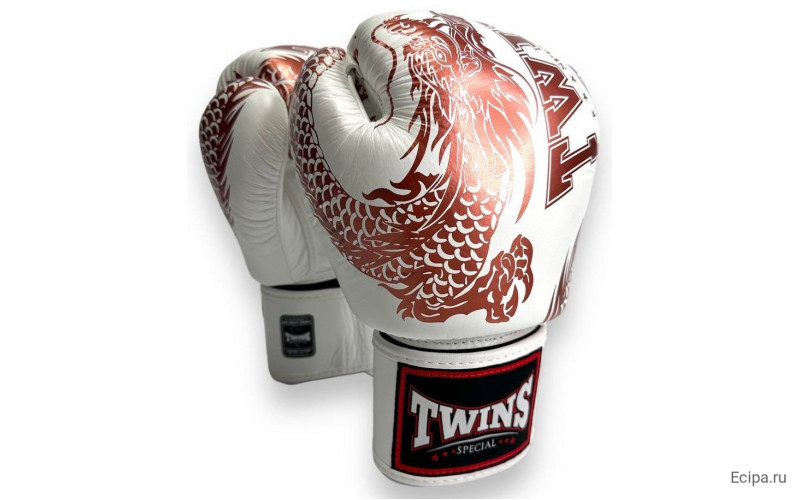 Боксерские перчатки TWINS Special FBGVL3-49 white brown 10 oz