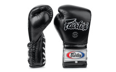 Боксерские перчатки на шнурке Fairtex BGL7 black 10 oz