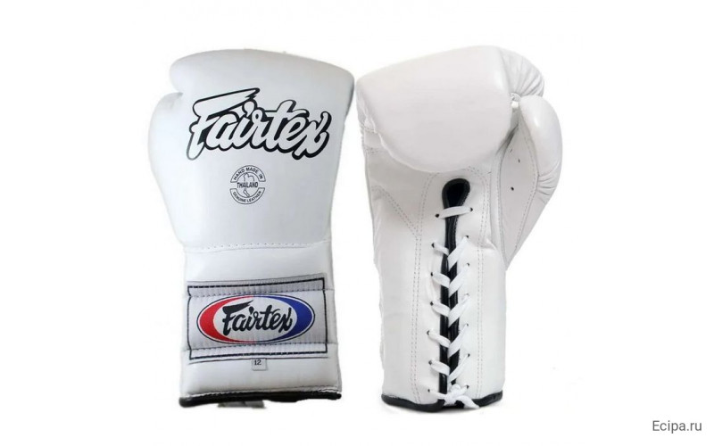 Боксерские перчатки на шнурке Fairtex BGL7 white 14 oz