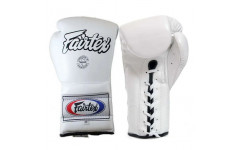 Боксерские перчатки на шнурке Fairtex BGL7 white 16 oz