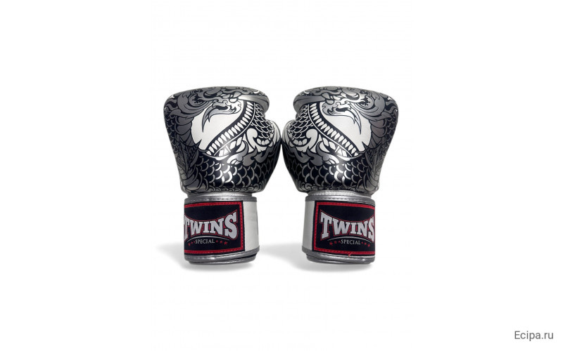 Боксерские перчатки Twins Special FBGV52 Dragon white silver 16 oz