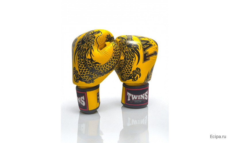 Боксерские перчатки Twins Special FBGVL3-49 yellow black 10 oz