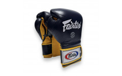Боксерские перчатки Fairtex BGV9 blue navy yellow 10 oz