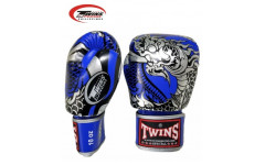 Боксерские перчатки Twins Special FBGVL3-52 Dragon blue silver 16 oz
